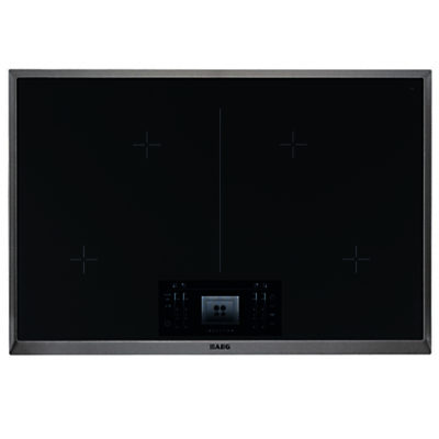 AEG HK884400XG Induction Hob, Stainless Steel / Black